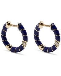 Yvonne Léon - 9Kt Diamond And Enamel Hoop Earring - Lyst