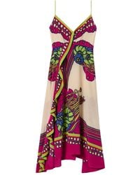La DoubleJ - Midi-Jurk Met Bloemenprint - Lyst