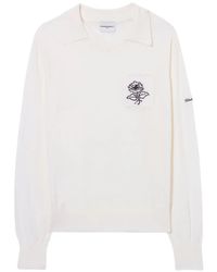 Claudie Pierlot - Pull En Laine À Broderie Rose - Lyst