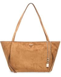 Guess - Logo-Plaque Chain-Link Shoulder Bag - Lyst