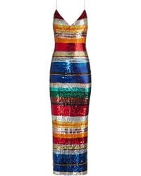 Alice + Olivia - Artea Sequin-Striped Maxi Dress - Lyst