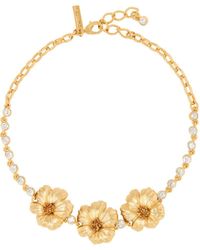 Oscar de la Renta - Crystal-embellished Floral Necklace - Lyst