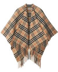 Burberry - Geruite Cape - Lyst