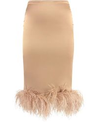GIUSEPPE DI MORABITO - Feather-Trim Midi Skirt - Lyst
