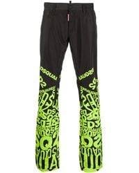 DSquared² - Logo-print Wide-leg Trousers - Lyst