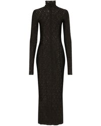 Dolce & Gabbana - Dg-logo Tulle Midi Dress - Lyst