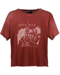 Enfants Riches Deprimes - Burning Church Gerafeld T-Shirt Met Grafische Print - Lyst