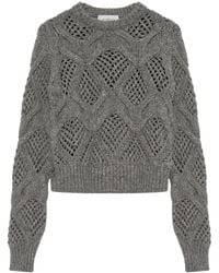 Sportmax - Pull En Maille Ajourée À Manches Longues - Lyst