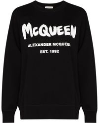 Alexander McQueen - Graffiti Print Crew Neck Sweatshirt - Lyst