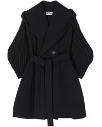 Issey Miyake - Pleated Grid Belted Coat - Lyst