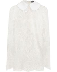 Dolce & Gabbana - Robe courte à col claudine - Lyst