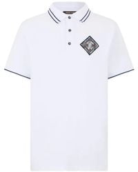 Roberto Cavalli - Logo-Patch Striped-Trim Polo Shirt - Lyst