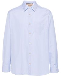 Gucci - Cotton Poplin Shirt With Double G - Lyst