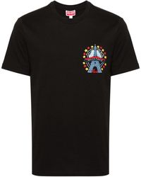 KENZO - T-shirt en coton à broderies - Lyst