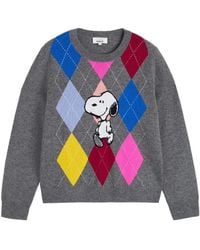 Chinti & Parker - Snoopy Argyle-Pattern Sweater - Lyst
