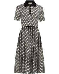 Tory Burch - Abstract-pattern Print Midi Dress - Lyst