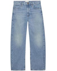 FRAME - Jean Droit Vertical Crop À Taille Haute - Lyst