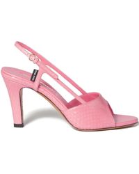Miu Miu - Slingback Leather Sandals - Lyst