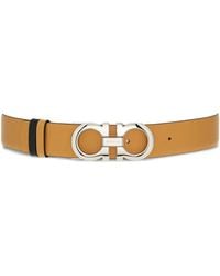 Ferragamo - Gancini-Buckle Reversible Leather Belt - Lyst