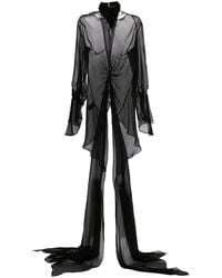 Mugler - Gedrapeerde Zijden Top - Lyst