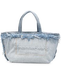 Alexander Wang - Small Frayed-Edge Denim Tote Bag - Lyst