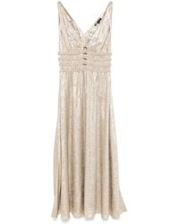 Maje - Robe Mi-Longue À Fronces - Lyst