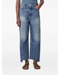 AllSaints - Raw-Hem Wide-Leg Jeans - Lyst