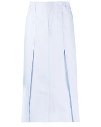 Raf Simons - High-Waisted Denim Midi Skirt - Lyst