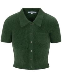 Hevron - Juno Ribbed-Knit Short-Sleeve Cardigan - Lyst
