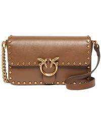 Pinko - Love Birds Stud-Embellished Shoulder Bag - Lyst