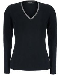 Fabiana Filippi - Bead-Trim V-Neck Sweater - Lyst