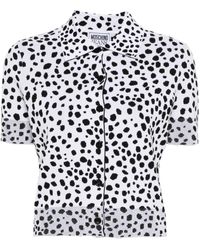 Moschino - Animal-print Knitted Blouse - Lyst