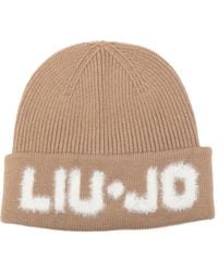 Liu Jo - Gerippte Beanie mit Logo-Detail - Lyst