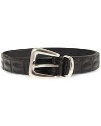 Alberto Luti - Crocodile-Effect Buckle Belt - Lyst