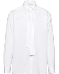 Prada - Camisa con detalle de lazo - Lyst