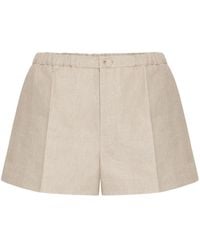 Valentino Garavani - Linen Canvas Bermuda Shorts - Lyst