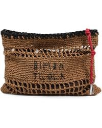 Bimba Y Lola - Medium Dark Natural Raffia-Effect Handbag - Lyst