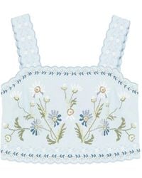 Sea - Audra Floral-Embroidered Crop Top - Lyst