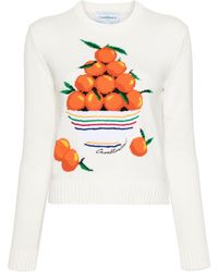 Casablancabrand - Patterned Intarsia-knit Cotton Jumper - Lyst