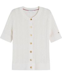 Tommy Hilfiger - Cable-Knit Short-Sleeve Cardigan - Lyst