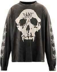 SAINT Mxxxxxx - X Bape Skull-Print Long-Sleeve T-Shirt - Lyst