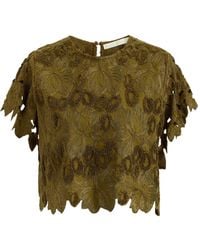 Marie Oliver - Bestickte Pelumi Bluse Mit Wellensaum - Lyst