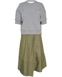 3.1 Phillip Lim - Striped-Print Layered-Effect Asymmetric Dress - Lyst