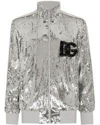 Dolce & Gabbana - D&g Sequinned Bomber Jacket - Lyst