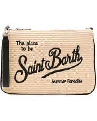 MC2 Saint Barth - Parisienne Logo-Embroidered Woven Clutch Bag - Lyst