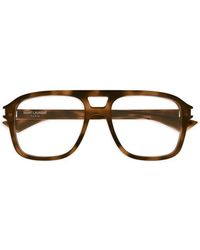 Saint Laurent - Pilot-Frame Glasses - Lyst