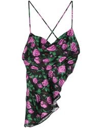 Chiara Ferragni - Floral Asymmetric Tank Top - Lyst