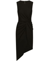 Dolce & Gabbana - Draped sleeveless midi dress - Lyst