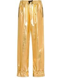 Moschino - Laminated Cotton Muslin Trousers - Lyst
