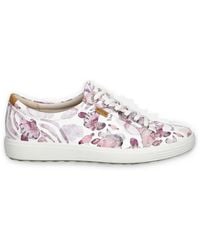 Ecco - Soft 7 Floral-Print Leather Sneakers - Lyst